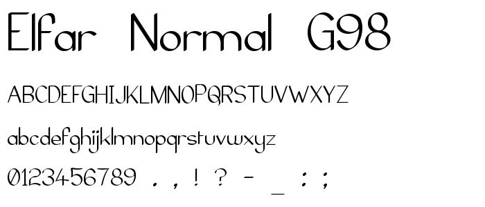 Elfar Normal G98 font